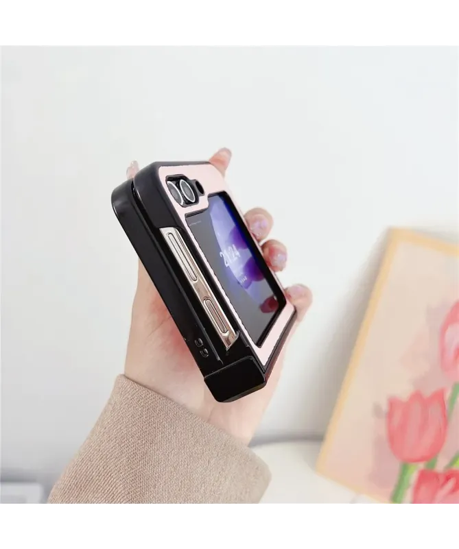 Coque Samsung Galaxy Z Flip 7 FE / Z Flip 6 Effet Cuir Grainé avec Pro