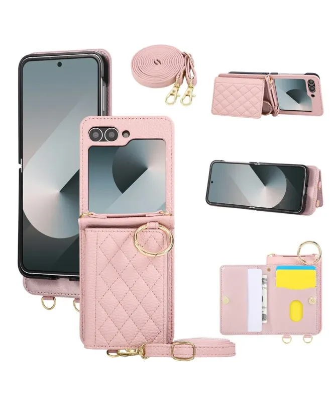 Coque Samsung Galaxy Z Flip 7 FE / Z Flip 6 Bandoulière Matelassée | P