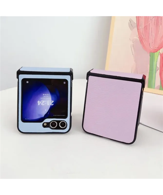 Coque Samsung Galaxy Z Flip 7 FE / Z Flip 6 Effet Cuir Grainé avec Pro