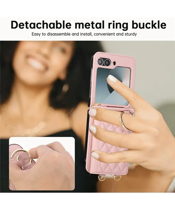 Coque Samsung Galaxy Z Flip 7 FE / Z Flip 6 Bandoulière Matelassée | P