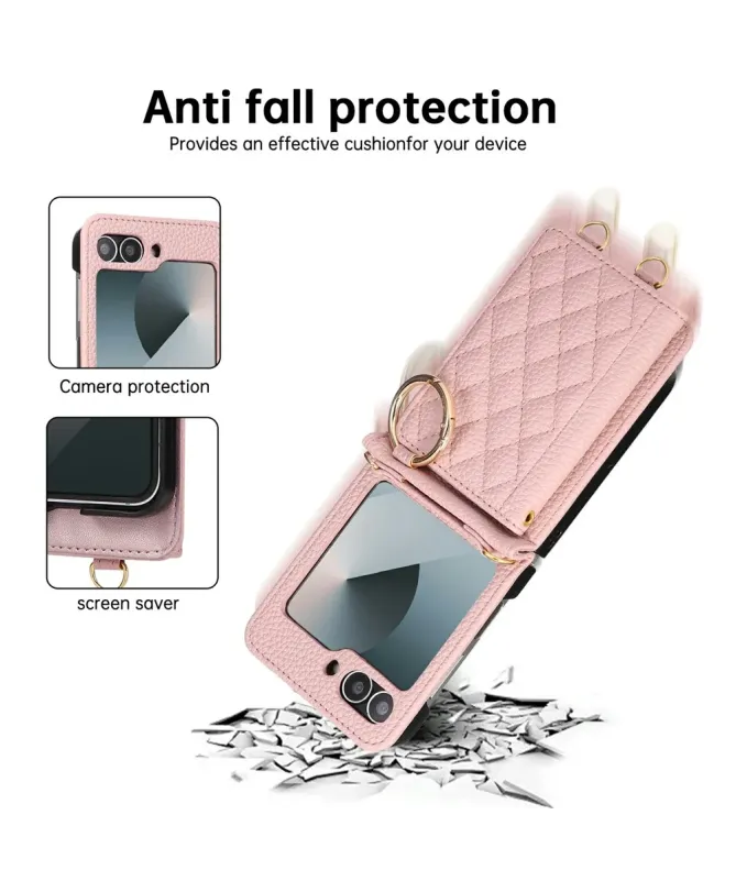 Coque Samsung Galaxy Z Flip 7 FE / Z Flip 6 Bandoulière Matelassée | P