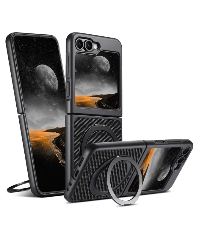 Coque Samsung Galaxy Z Flip 7 FE / Z Flip 6 Fibre de Carbone avec Anne