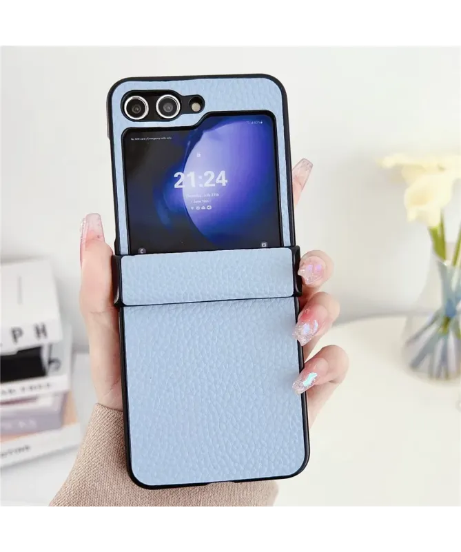 Coque Samsung Galaxy Z Flip 7 FE / Z Flip 6 Effet Cuir Grainé avec Pro