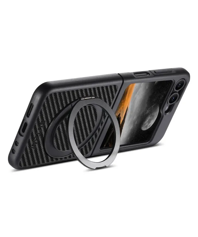 Coque Samsung Galaxy Z Flip 7 FE / Z Flip 6 Fibre de Carbone avec Anne