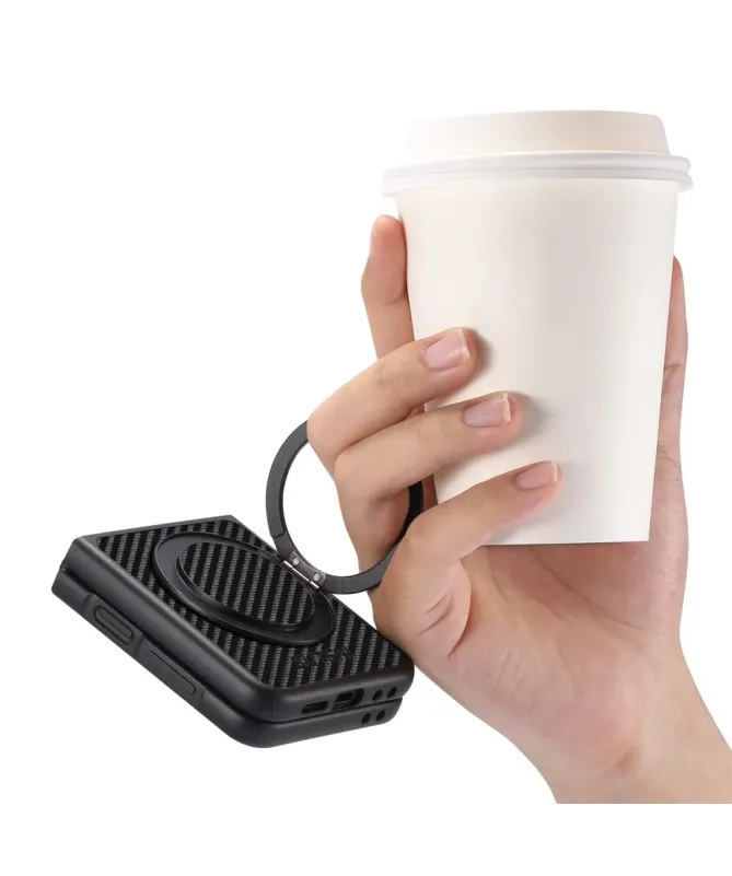 Coque Samsung Galaxy Z Flip 7 FE / Z Flip 6 Fibre de Carbone avec Anne