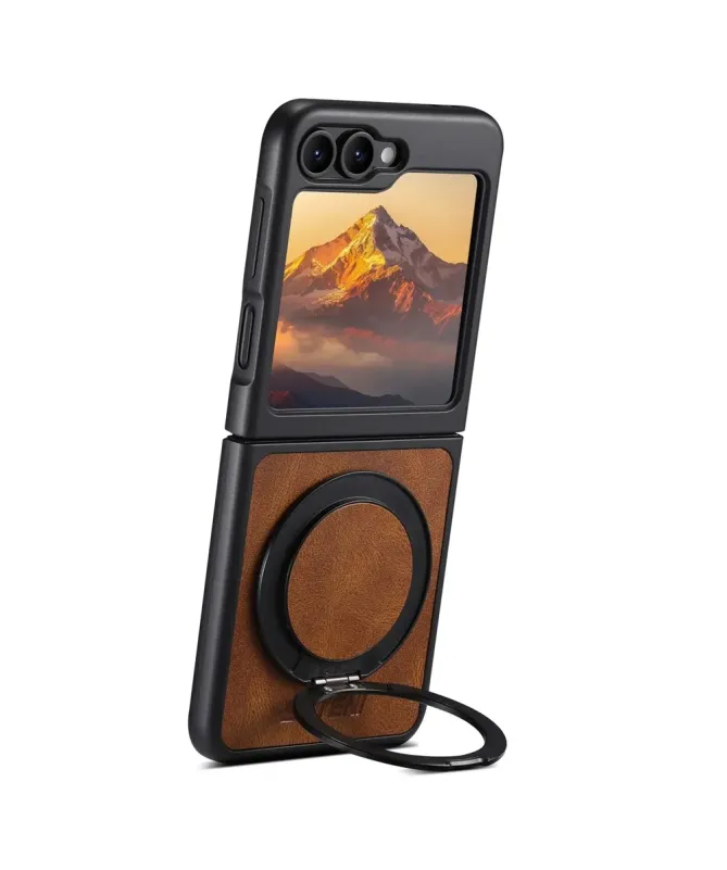 Coque Samsung Galaxy Z Flip 7 FE / Z Flip 6 Effet Cuir Ciré avec Annea