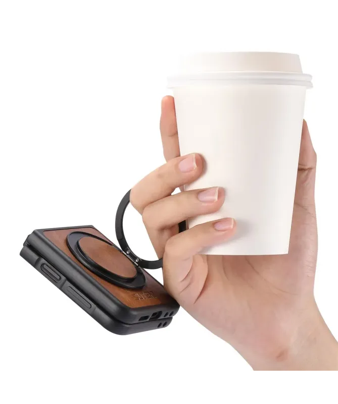 Coque Samsung Galaxy Z Flip 7 FE / Z Flip 6 Effet Cuir Ciré avec Annea