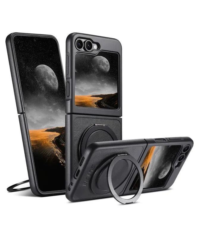 Coque Samsung Galaxy Z Flip 7 FE / Z Flip 6 Effet Cuir Ciré avec Annea