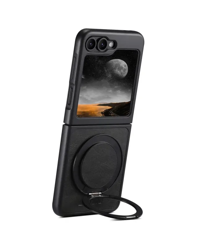 Coque Samsung Galaxy Z Flip 7 FE / Z Flip 6 Effet Cuir Ciré avec Annea