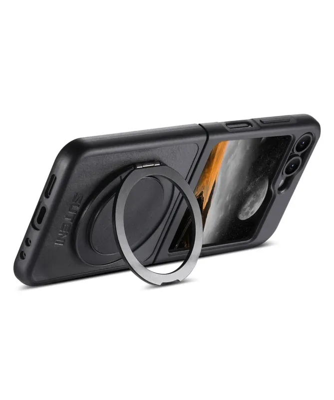 Coque Samsung Galaxy Z Flip 7 FE / Z Flip 6 Effet Cuir Ciré avec Annea