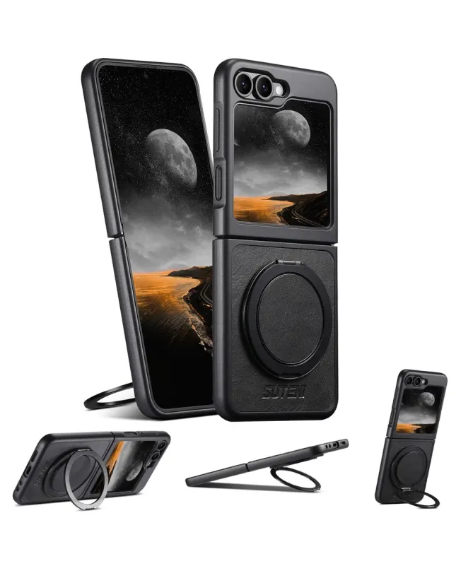 Coque Samsung Galaxy Z Flip 7 FE / Z Flip 6 Effet Cuir Ciré avec Annea