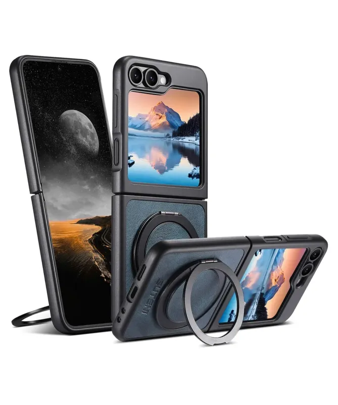 Coque Samsung Galaxy Z Flip 7 FE / Z Flip 6 Effet Cuir Ciré avec Annea