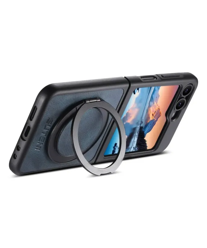 Coque Samsung Galaxy Z Flip 7 FE / Z Flip 6 Effet Cuir Ciré avec Annea