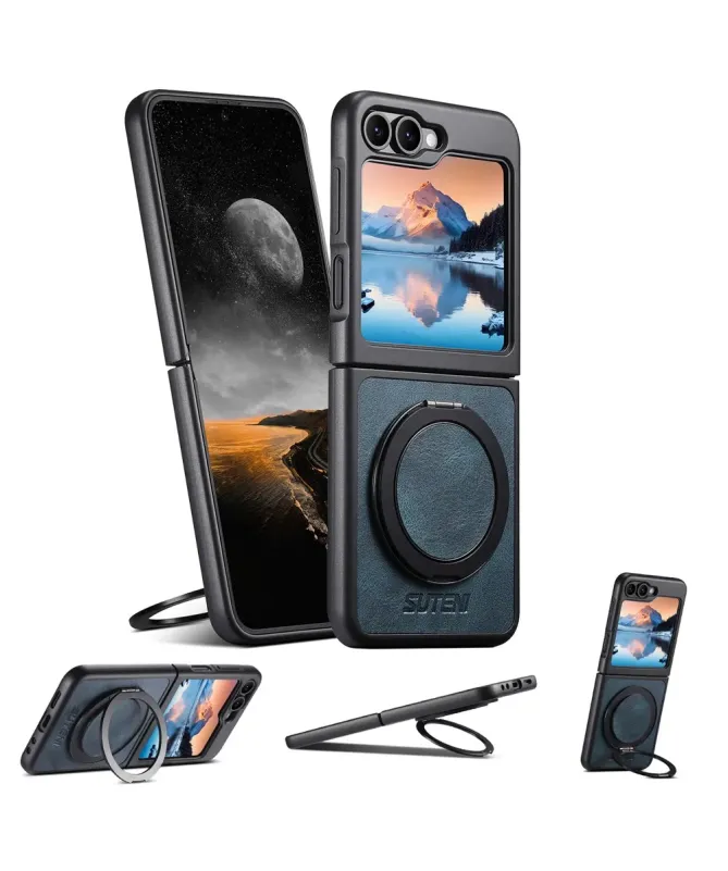 Coque Samsung Galaxy Z Flip 7 FE / Z Flip 6 Effet Cuir Ciré avec Annea