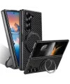 Coque Samsung Galaxy Z Fold 7 Fibre de Carbone avec Anneau Magnétique 