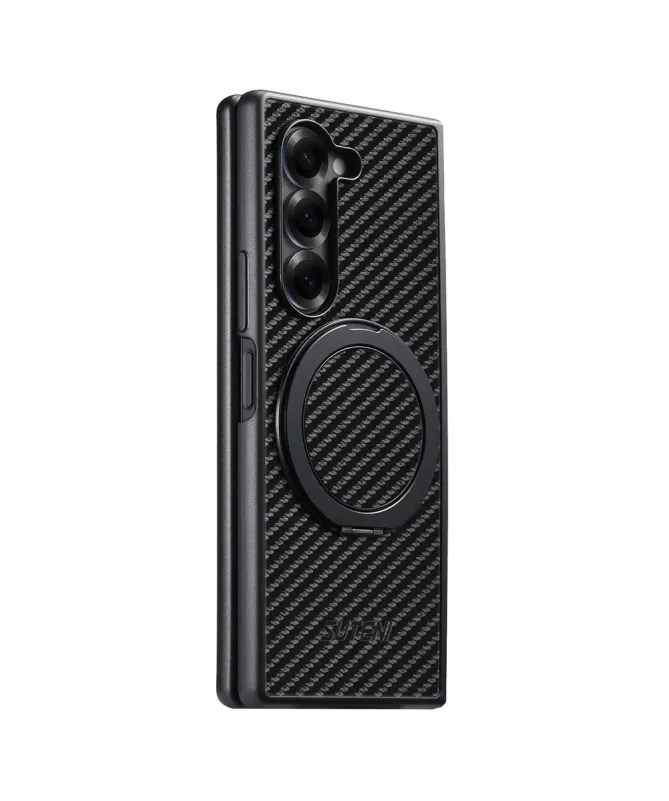 Coque Samsung Galaxy Z Fold 7 Fibre de Carbone avec Anneau Magnétique 