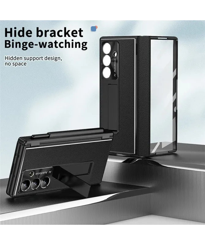 Coque Samsung Galaxy Z Fold 7 avec Support, Stylet et Double Charnière