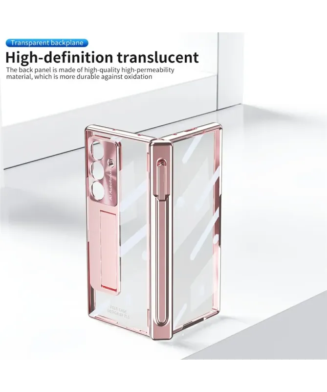 Coque Samsung Galaxy Z Fold 7 Transparente avec Support et Porte-Style
