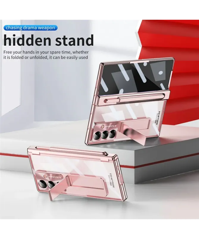 Coque Samsung Galaxy Z Fold 7 Transparente avec Support et Porte-Style