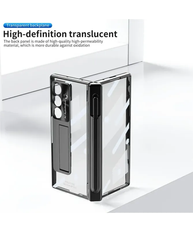 Coque Samsung Galaxy Z Fold 7 Transparente avec Support et Porte-Style