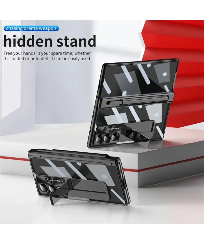 Coque Samsung Galaxy Z Fold 7 Transparente avec Support et Porte-Style