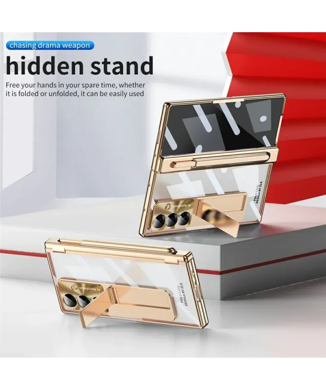 Coque Samsung Galaxy Z Fold 7 Transparente avec Support et Porte-Style