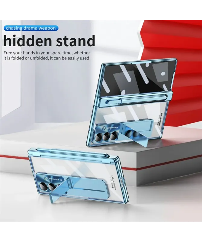 Coque Samsung Galaxy Z Fold 7 Transparente avec Support et Porte-Style