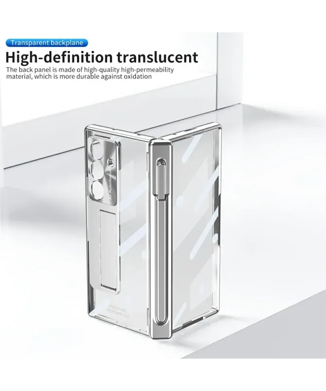 Coque Samsung Galaxy Z Fold 7 Transparente avec Support et Porte-Style
