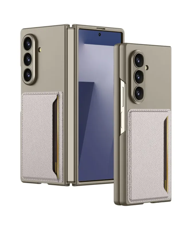 Coque Samsung Galaxy Z Fold 7 Porte-Carte Fin avec Protection d'Écran 