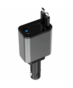 Chargeur Voiture Rapide avec Câbles Rétractables | POWERHUB