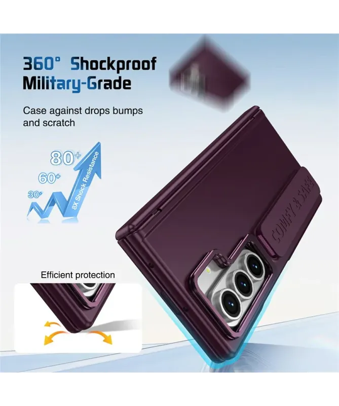 Coque Samsung Galaxy Z Fold 7 Protection Objectif avec Support | ZANAA