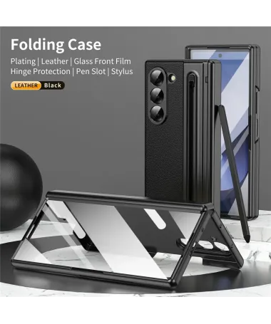 Coque Samsung Galaxy Z Fold 7 Cuir Effet Mat avec Stylus | SONYA