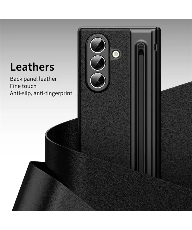 Coque Samsung Galaxy Z Fold 7 Cuir Effet Mat avec Stylus | SONYA