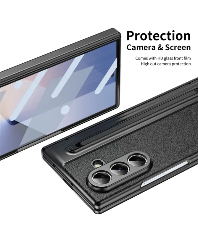 Coque Samsung Galaxy Z Fold 7 Cuir Effet Mat avec Stylus | SONYA