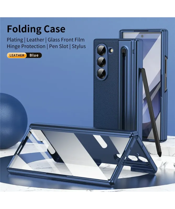 Coque Samsung Galaxy Z Fold 7 Cuir Effet Mat avec Stylus | SONYA