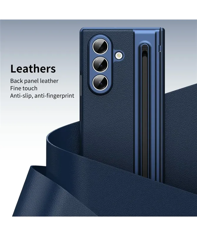 Coque Samsung Galaxy Z Fold 7 Cuir Effet Mat avec Stylus | SONYA