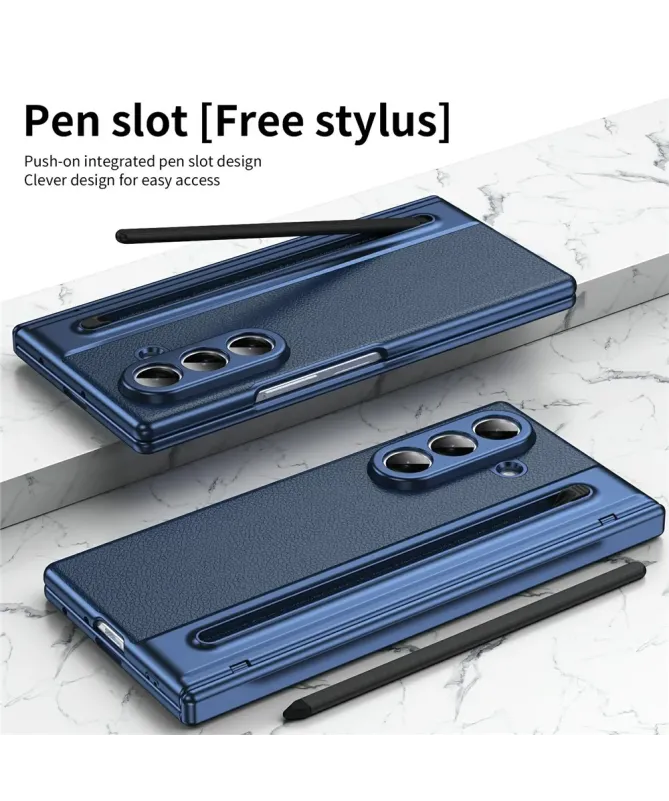 Coque Samsung Galaxy Z Fold 7 Cuir Effet Mat avec Stylus | SONYA