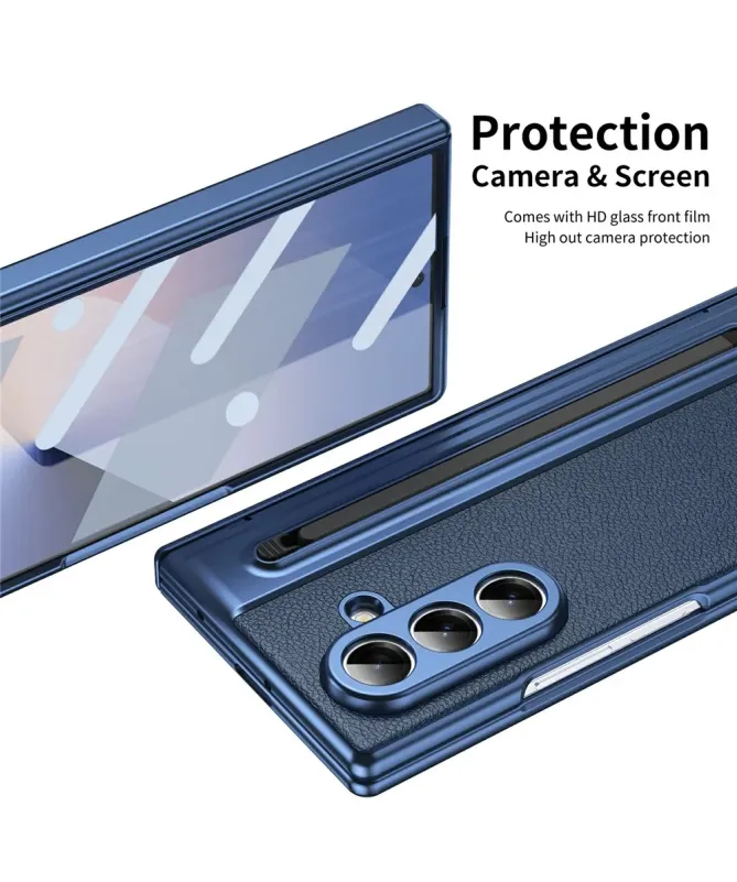 Coque Samsung Galaxy Z Fold 7 Cuir Effet Mat avec Stylus | SONYA
