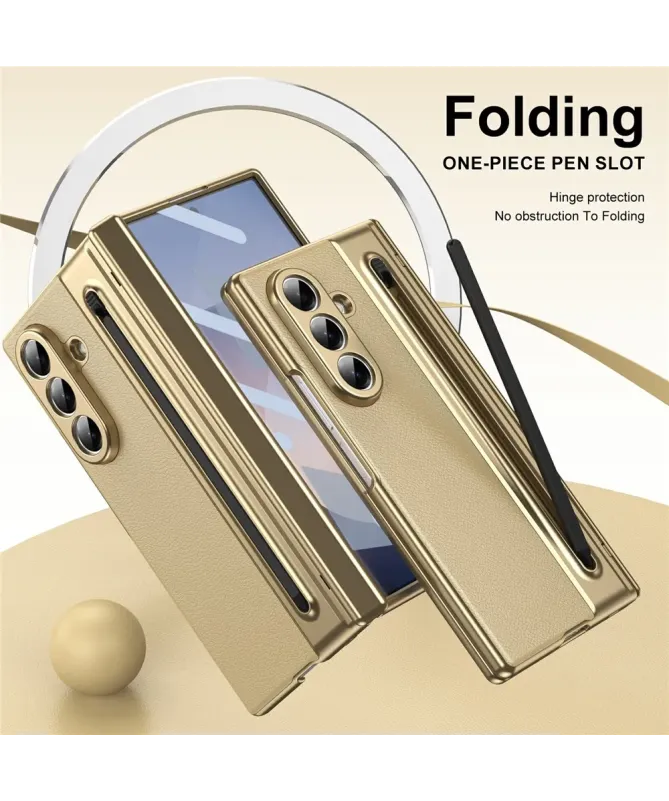Coque Samsung Galaxy Z Fold 7 Cuir Effet Mat avec Stylus | SONYA