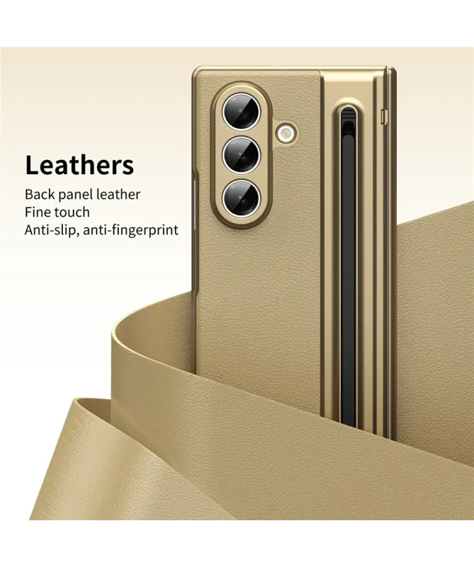 Coque Samsung Galaxy Z Fold 7 Cuir Effet Mat avec Stylus | SONYA