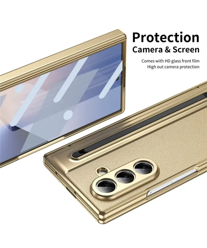 Coque Samsung Galaxy Z Fold 7 Cuir Effet Mat avec Stylus | SONYA