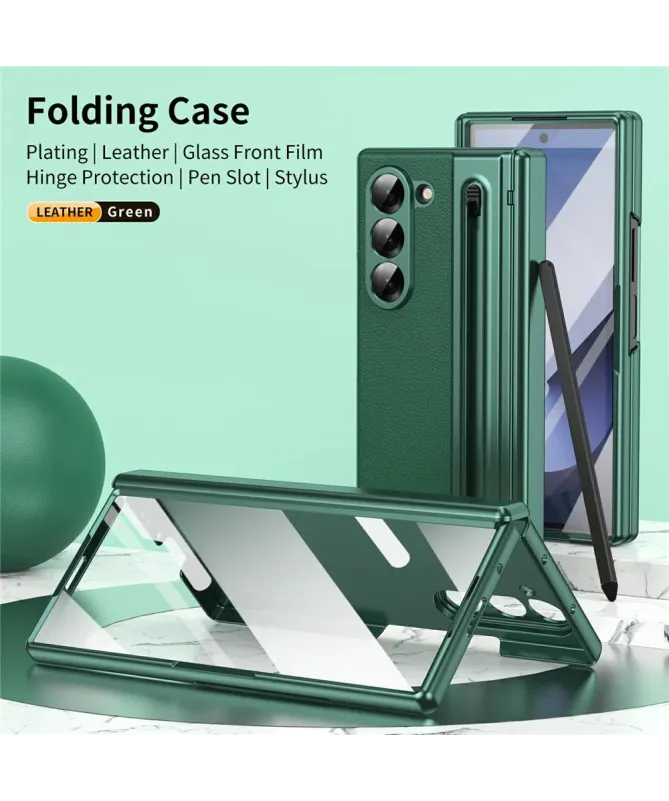 Coque Samsung Galaxy Z Fold 7 Cuir Effet Mat avec Stylus | SONYA