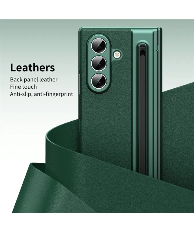 Coque Samsung Galaxy Z Fold 7 Cuir Effet Mat avec Stylus | SONYA