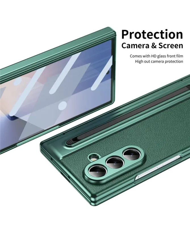 Coque Samsung Galaxy Z Fold 7 Cuir Effet Mat avec Stylus | SONYA
