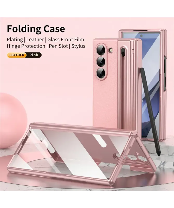 Coque Samsung Galaxy Z Fold 7 Cuir Effet Mat avec Stylus | SONYA