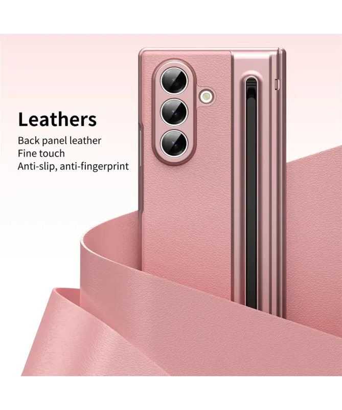 Coque Samsung Galaxy Z Fold 7 Cuir Effet Mat avec Stylus | SONYA