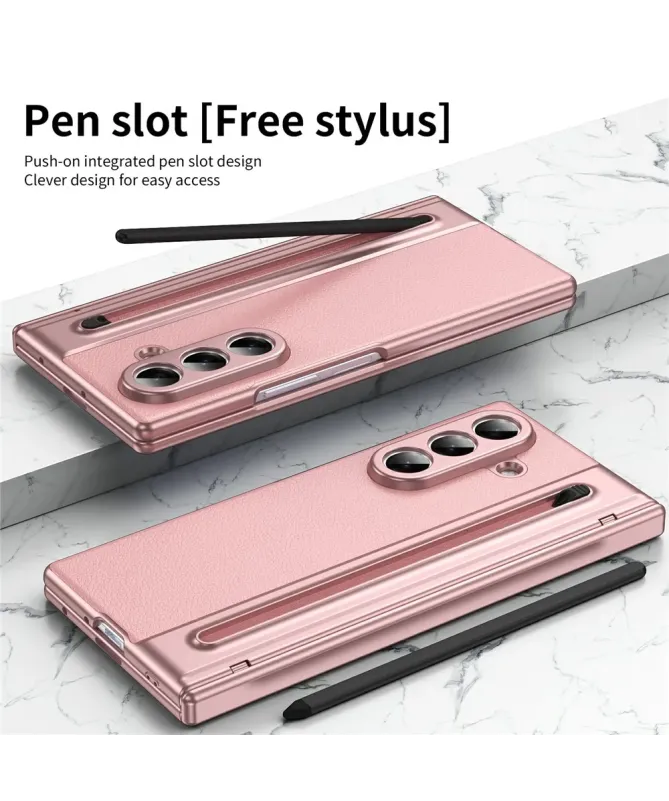 Coque Samsung Galaxy Z Fold 7 Cuir Effet Mat avec Stylus | SONYA