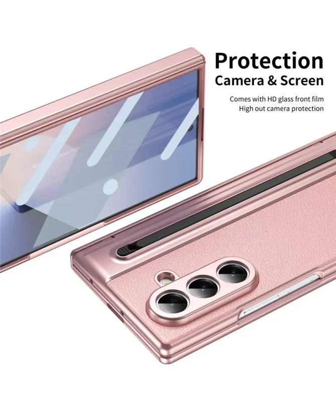 Coque Samsung Galaxy Z Fold 7 Cuir Effet Mat avec Stylus | SONYA