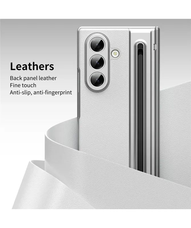 Coque Samsung Galaxy Z Fold 7 Cuir Effet Mat avec Stylus | SONYA