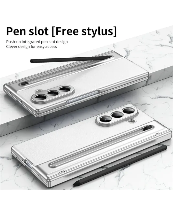 Coque Samsung Galaxy Z Fold 7 Cuir Effet Mat avec Stylus | SONYA